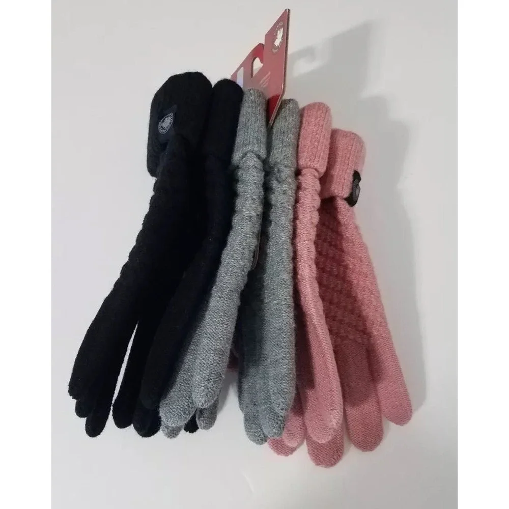Canada Weather Gear Winter Gloves Women 3pack‎ Pink Gray Black NEW
